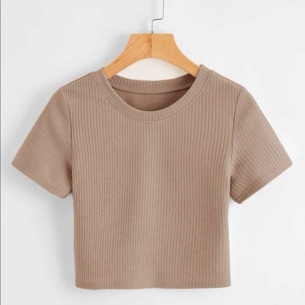 Rome Solid Ribbed Tee